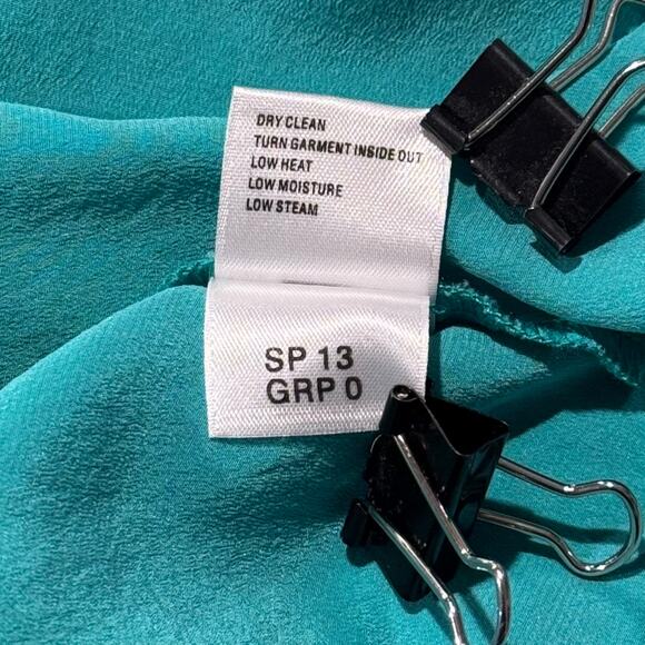 St John Womens Top Silk Sleeveless Luxury Minimalist Glam Tie Turquoise Size 12 - Picture 5 of 6